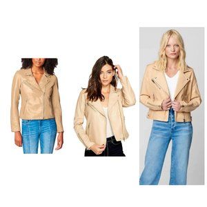 Blank NYC Moto Semi-Fit Jacket In Head To Toe Zipper Jacket Cream NWT 198 S